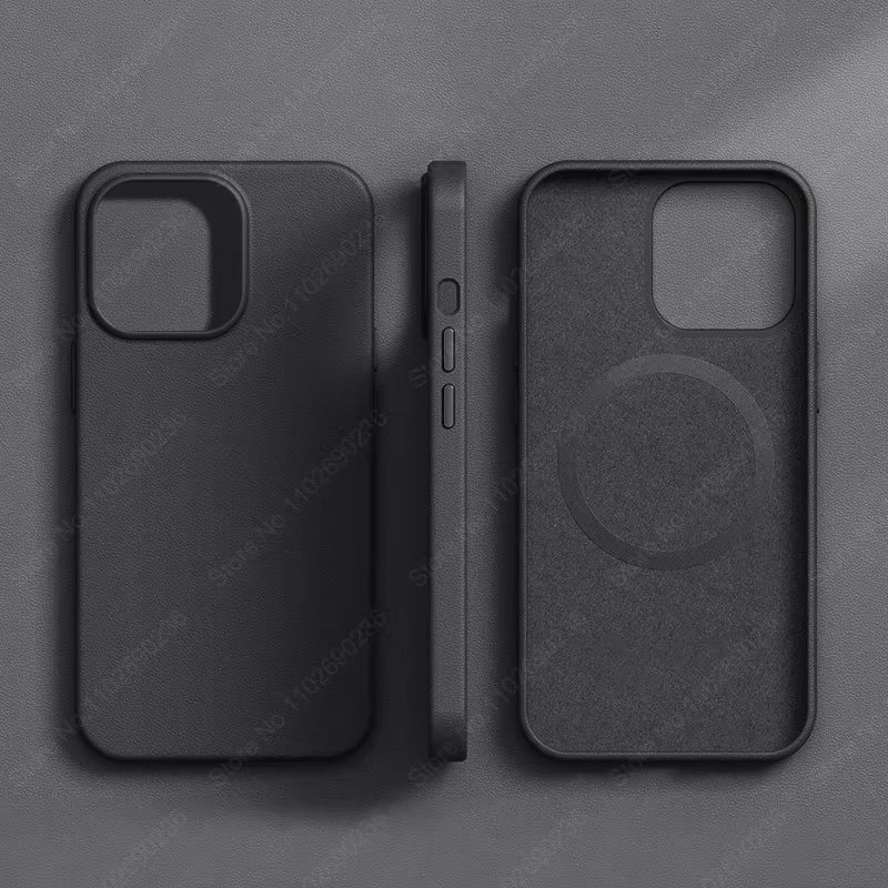 Official Leather Animation for Magsafe Case for Iphone 13 Mini 14 15 Pro Max plus Phone Cases Magnetic Wireless Charging Cover