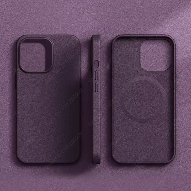 Official Leather Animation for Magsafe Case for Iphone 13 Mini 14 15 Pro Max plus Phone Cases Magnetic Wireless Charging Cover