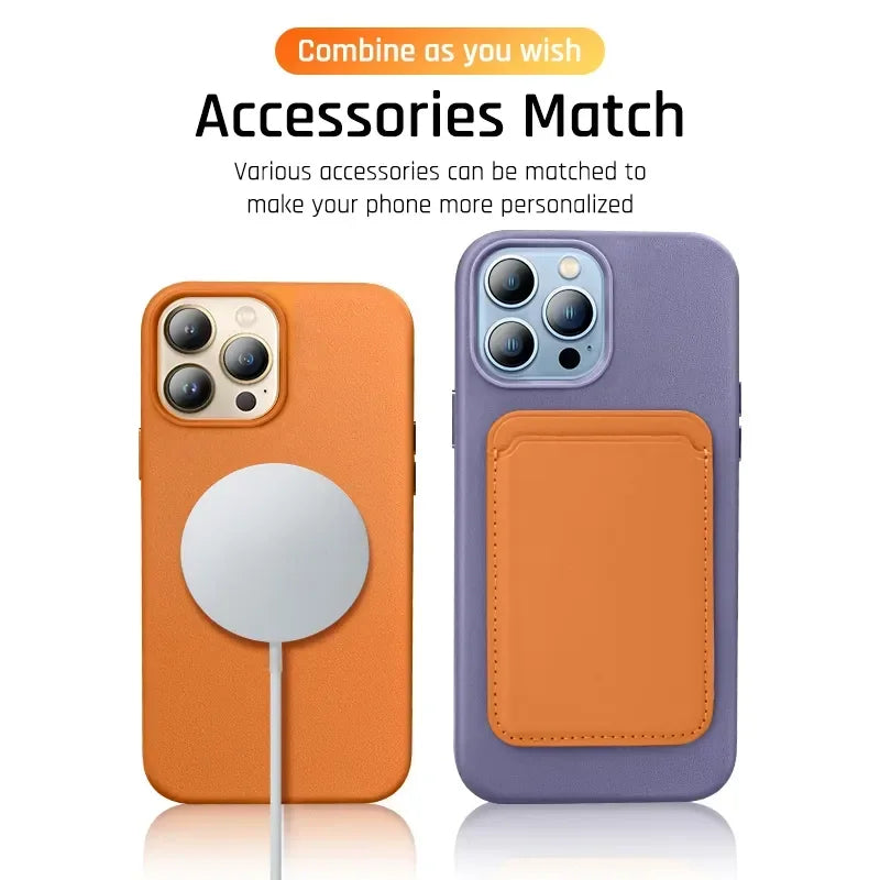 Official Leather Animation for Magsafe Case for Iphone 13 Mini 14 15 Pro Max plus Phone Cases Magnetic Wireless Charging Cover